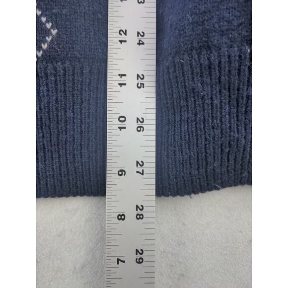 Auchterlonies St. Andrews Pullover Sweater Size XL Blue Argyle 80% Lambswool - Picture 12 of 13